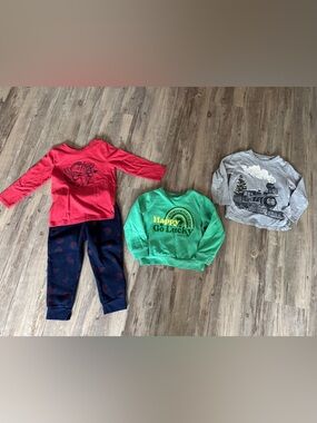 3t Boys Mixed Holiday Lot. 3 tops, 1 pair of pants.